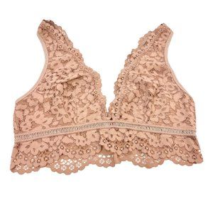 Victoria's Secret Deep V Crop Lace Bralette | Medium